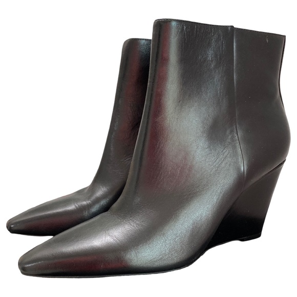 Vince Camuto Black Wedge Ankle Boots 9.5 Medium Width NWT - Picture 4 of 15